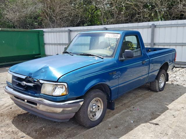 1FTCR10A7VUB12375 - 1997 FORD RANGER GREEN photo 2