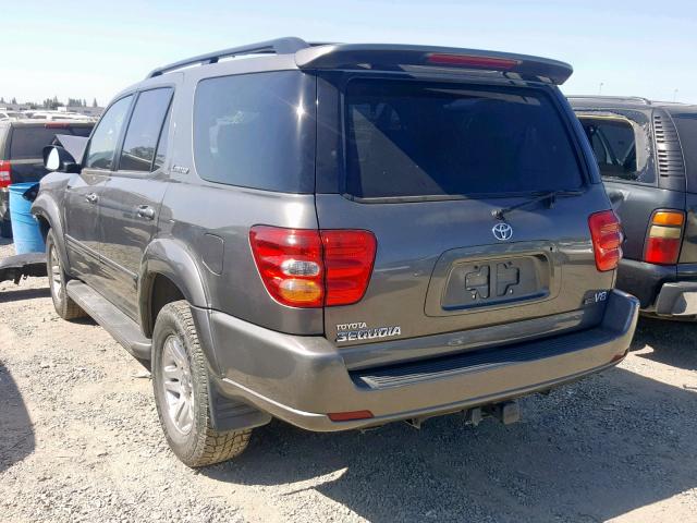 5TDZT38A83S139047 - 2003 TOYOTA SEQUOIA LI CHARCOAL photo 3