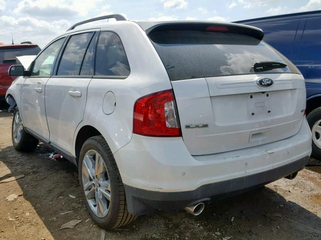 2FMDK3JC5DBA21903 - 2013 FORD EDGE SEL WHITE photo 3