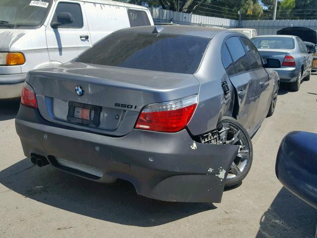 WBANW53508CT49966 - 2008 BMW 550 I GRAY photo 4