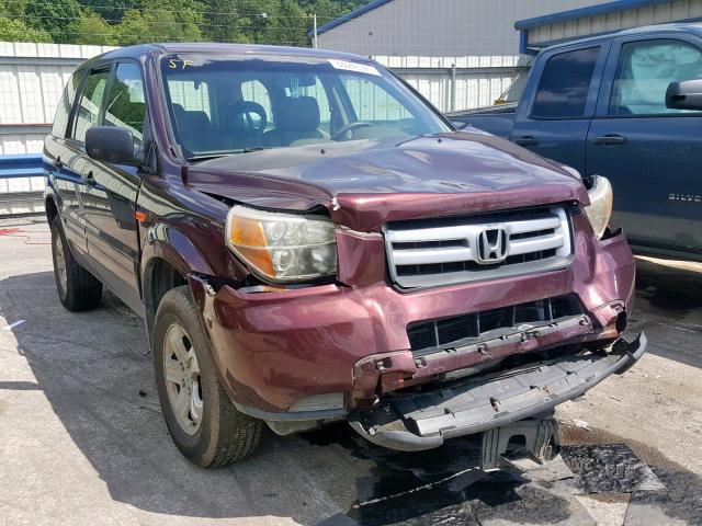 2HKYF181X7H526007 - 2007 HONDA PILOT LX RED photo 1