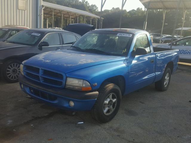 1B7FL26X7WS656968 - 1998 DODGE DAKOTA BLUE photo 2