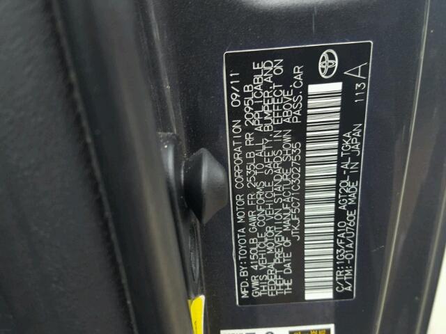 JTKJF5C71C3027535 - 2012 TOYOTA SCION TC Boz foto 10