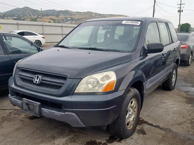 2HKYF18153H584505 - 2003 HONDA PILOT LX BLUE photo 2