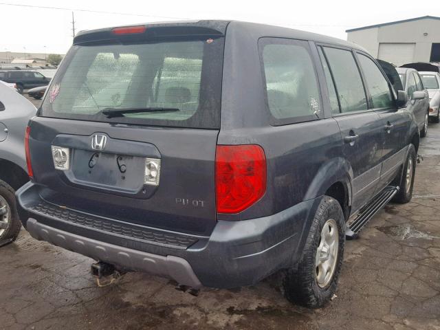 2HKYF18153H584505 - 2003 HONDA PILOT LX BLUE photo 4