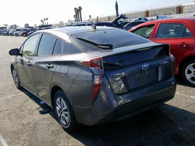 JTDKARFU3G3525129 - 2016 TOYOTA PRIUS GRAY photo 3