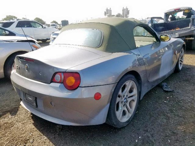 4USBT53423LT22082 - 2003 BMW Z4 3.0 SILVER photo 4