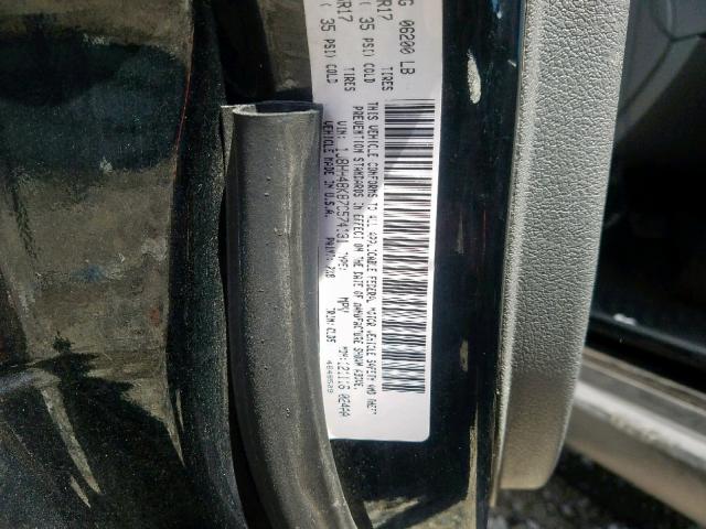 1J8HH48K87C574131 - 2007 JEEP COMMANDER BLACK photo 10