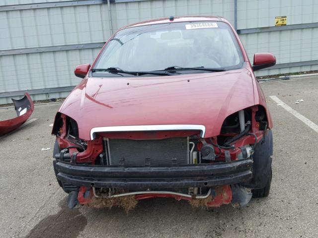 KL1TD5DE8BB155057 - 2011 CHEVROLET AVEO LS MAROON photo 9