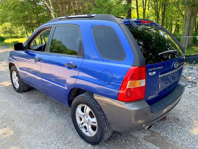 KNDJE723087516576 - 2008 KIA SPORTAGE E BLUE photo 3