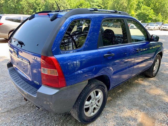 KNDJE723087516576 - 2008 KIA SPORTAGE E BLUE photo 4