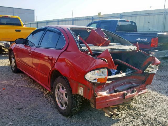 1G3NL52F74C200180 - 2004 OLDSMOBILE ALERO GL RED photo 3