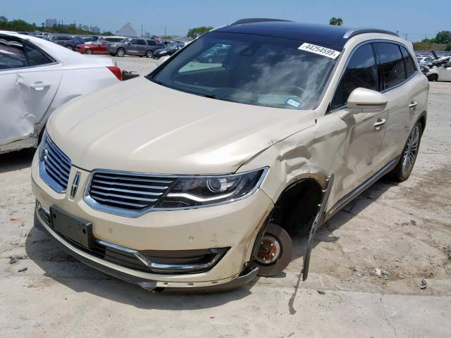 2LMTJ6LR5GBL42656 - 2016 LINCOLN MKX RESERV CREAM photo 2