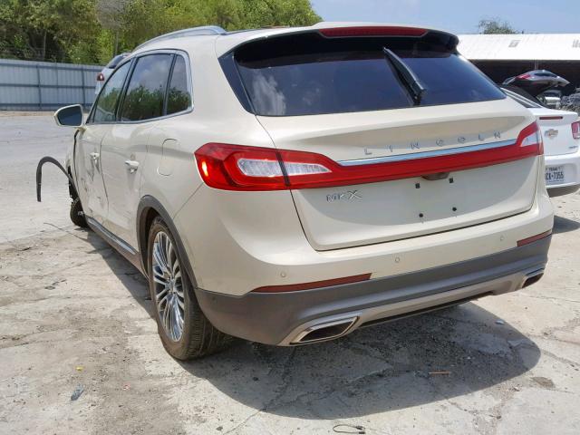 2LMTJ6LR5GBL42656 - 2016 LINCOLN MKX RESERV CREAM photo 3