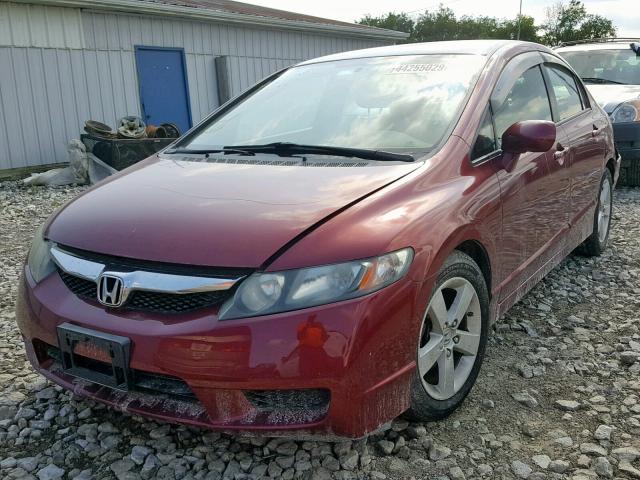 2HGFA1F69AH524075 - 2010 HONDA CIVIC LX-S BURGUNDY photo 2