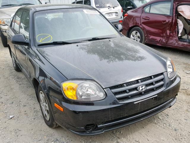 KMHCG45C55U663109 - 2005 HYUNDAI ACCENT GL BLACK photo 1