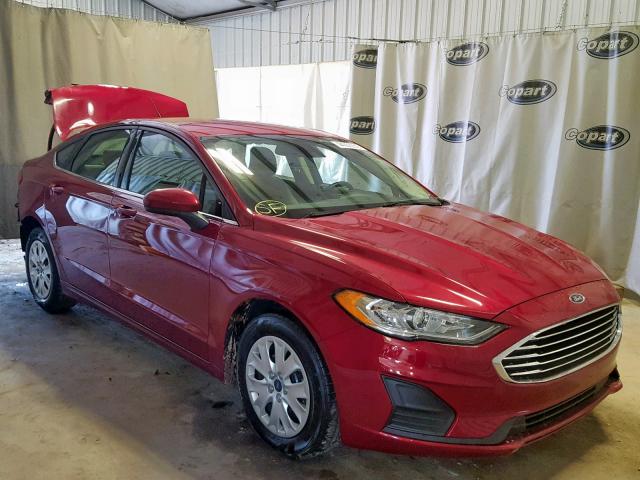 3FA6P0G75KR127005 - 2019 FORD FUSION S RED photo 1