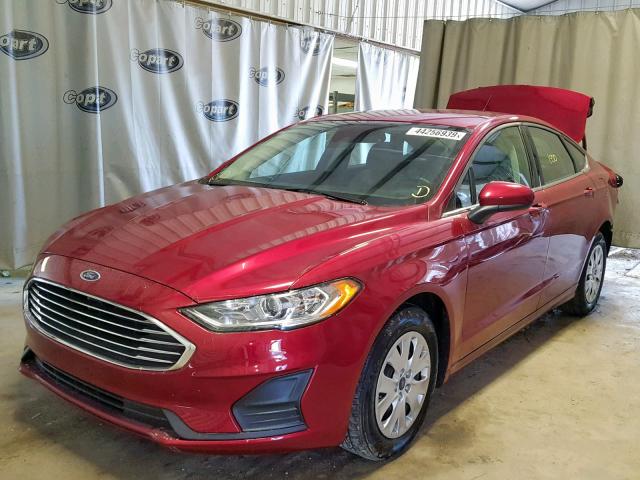 3FA6P0G75KR127005 - 2019 FORD FUSION S RED photo 2