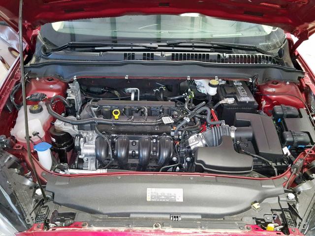 3FA6P0G75KR127005 - 2019 FORD FUSION S RED photo 7