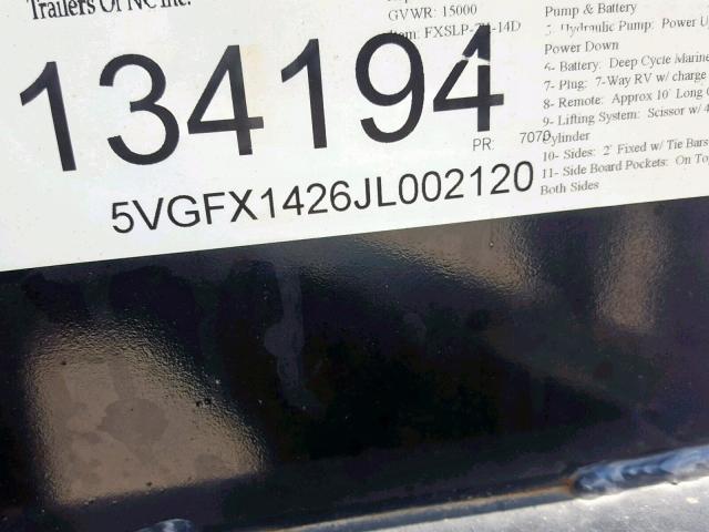 5VGFX1426JL002120 - 2018 KAUFMAN TRAILER BLACK photo 10