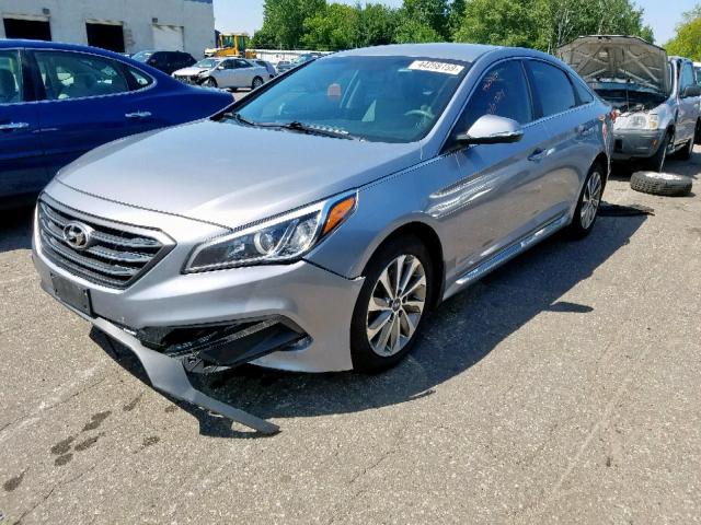 5NPE34AF3FH043976 - 2015 HYUNDAI SONATA SPO SILVER photo 2