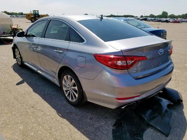 5NPE34AF3FH043976 - 2015 HYUNDAI SONATA SPO SILVER photo 3