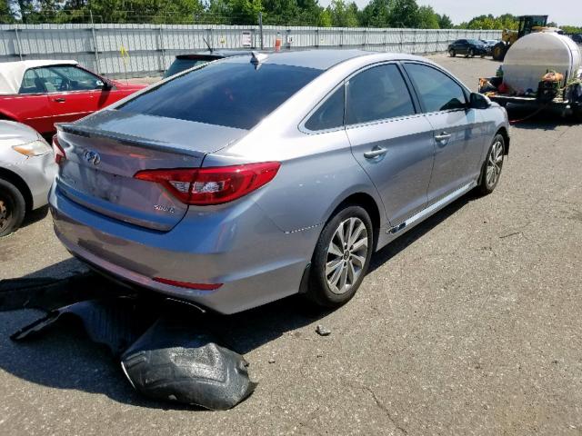 5NPE34AF3FH043976 - 2015 HYUNDAI SONATA SPO SILVER photo 4