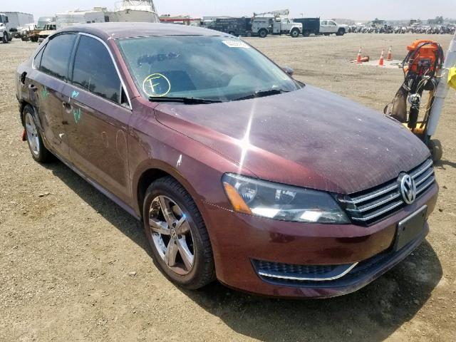 1VWBP7A3XCC106252 - 2012 VOLKSWAGEN PASSAT SE MAROON photo 1