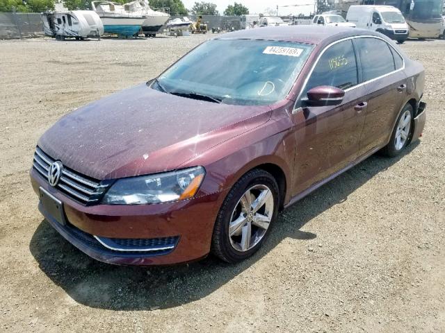 1VWBP7A3XCC106252 - 2012 VOLKSWAGEN PASSAT SE MAROON photo 2