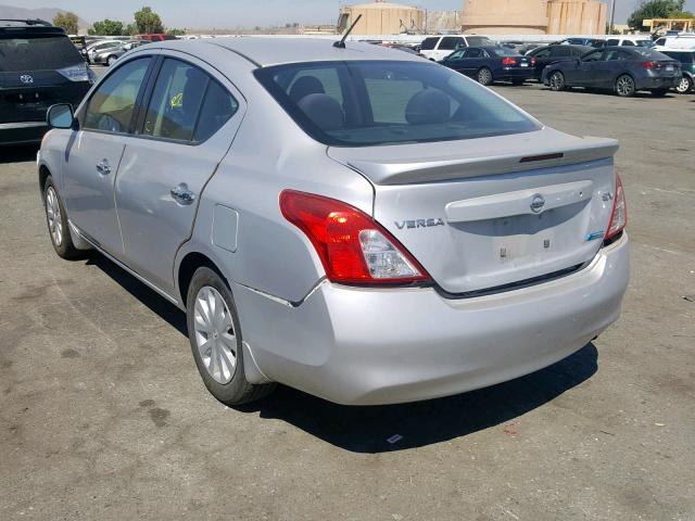 3N1CN7AP1EL844807 - 2014 NISSAN VERSA SV SILVER photo 3