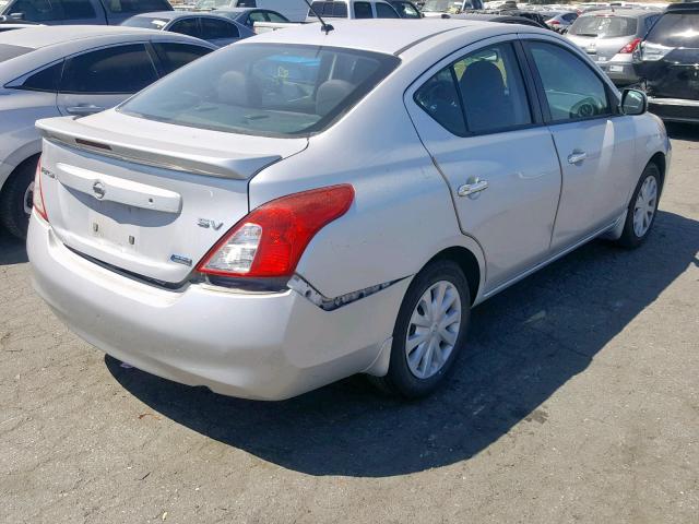 3N1CN7AP1EL844807 - 2014 NISSAN VERSA SV SILVER photo 4