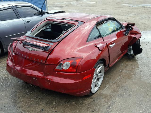 1C3AN69L34X015177 - 2004 CHRYSLER CROSSFIRE RED photo 4