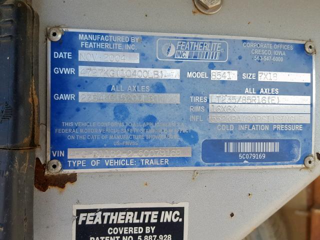 4FGB118225C079169 - 2005 FEATHERLITE MFG INC HORSETRL WHITE photo 10