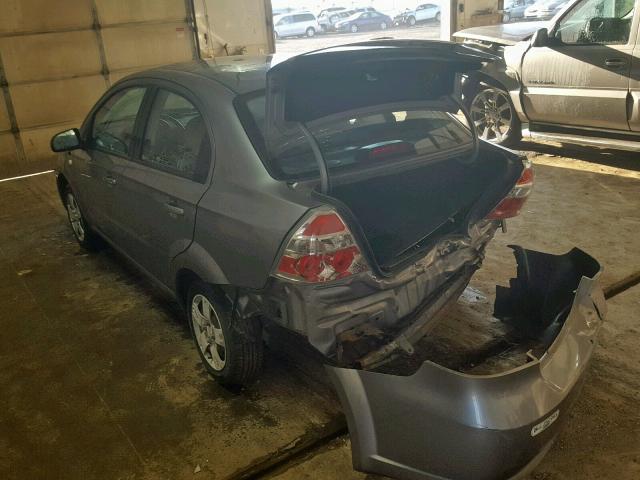 KL1TD56657B105360 - 2007 CHEVROLET AVEO BASE ნაცრისფერი ფოტო 3