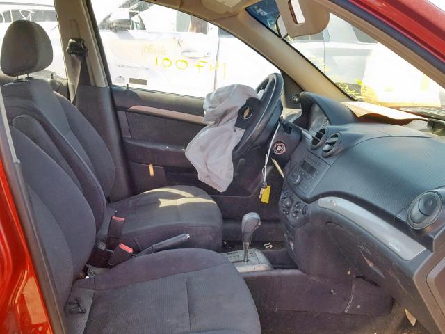 KL1TD56667B132728 - 2007 CHEVROLET AVEO BASE Qırmızı foto 5