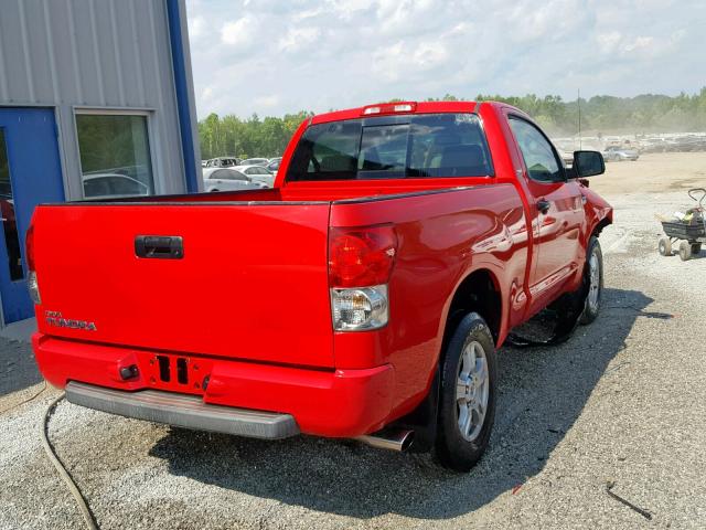 5TFJT52147X001460 - 2007 TOYOTA TUNDRA RED photo 4