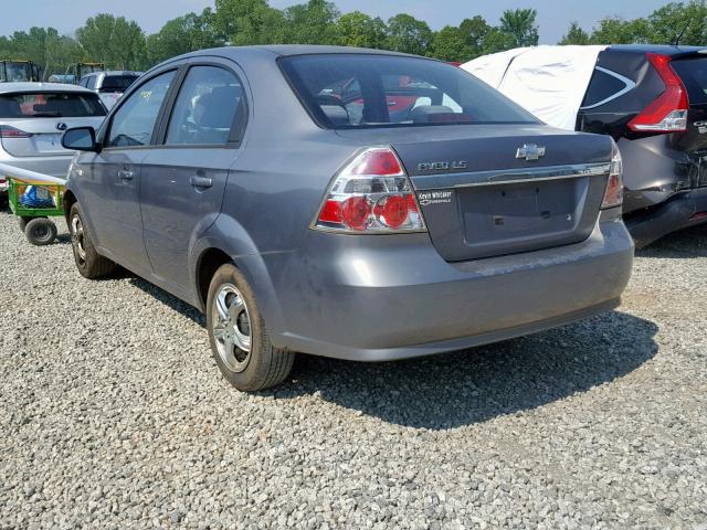 KL1TD566X7B092346 - 2007 CHEVROLET AVEO BASE ნაცრისფერი ფოტო 3