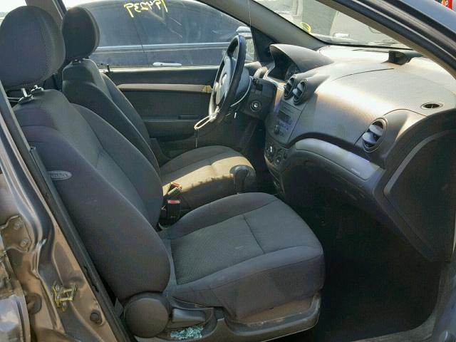 KL1TD566X7B092346 - 2007 CHEVROLET AVEO BASE ნაცრისფერი ფოტო 5