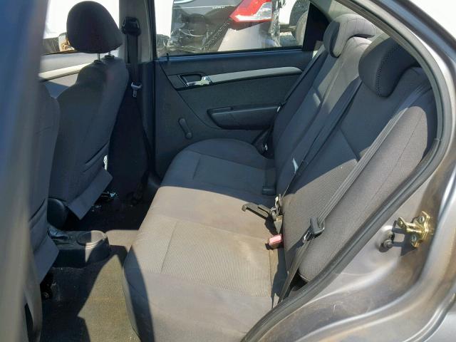 KL1TD566X7B092346 - 2007 CHEVROLET AVEO BASE ნაცრისფერი ფოტო 6