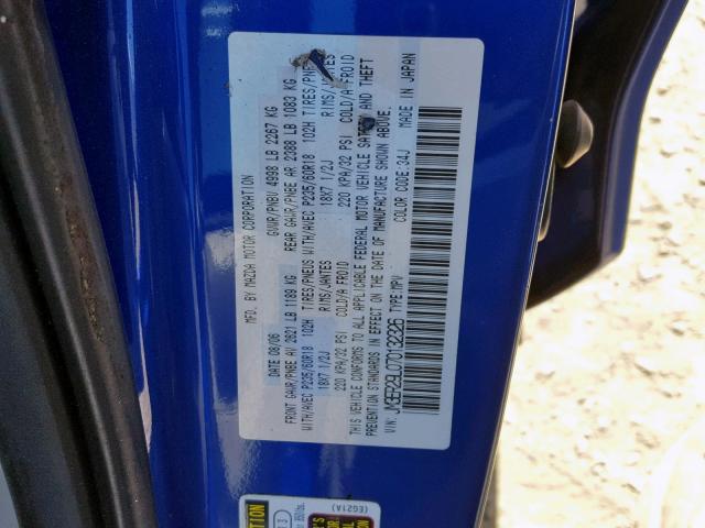 JM3ER29L070132326 - 2007 MAZDA CX-7 BLUE photo 10