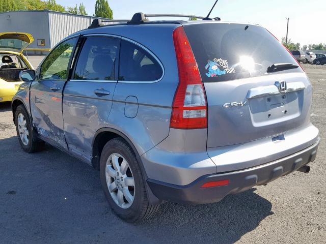 JHLRE48718C062781 - 2008 HONDA CR-V EXL BLUE photo 3