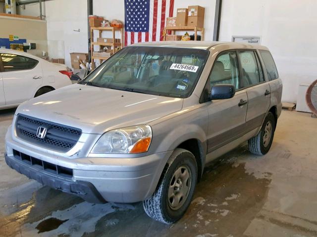 2HKYF18145H572994 - 2005 HONDA PILOT LX GRAY photo 2