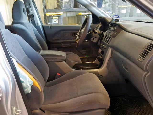 2HKYF18145H572994 - 2005 HONDA PILOT LX GRAY photo 5