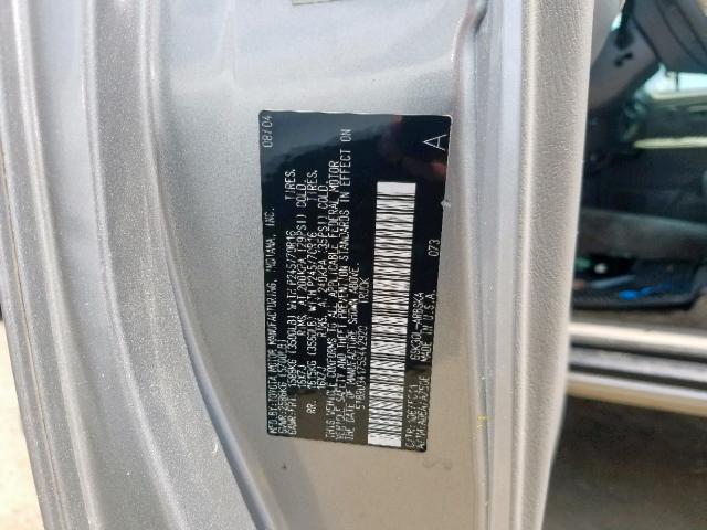 5TBRU34175S442920 - 2005 TOYOTA TUNDRA ACC SILVER photo 10