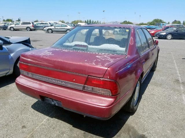 JN1HJ01F5PT078756 - 1993 NISSAN MAXIMA GXE MAROON photo 4