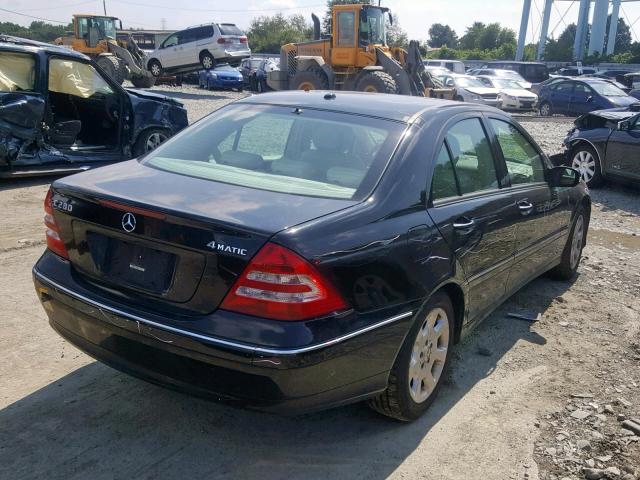 WDBRF92HX6F778873 - 2006 MERCEDES-BENZ C 280 4MAT BLACK photo 4