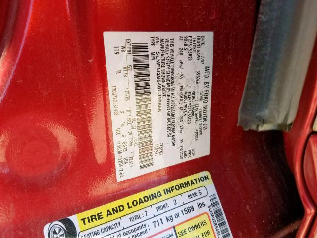 5LMFU28548LJ10658 - 2008 LINCOLN NAVIGATOR RED photo 10