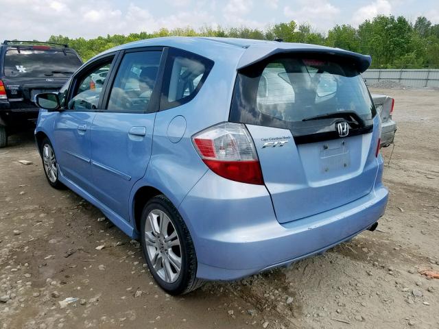 JHMGE8H65AS008090 - 2010 HONDA FIT SPORT BLUE photo 3