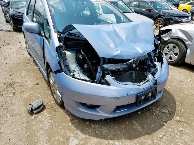 JHMGE8H65AS008090 - 2010 HONDA FIT SPORT BLUE photo 9