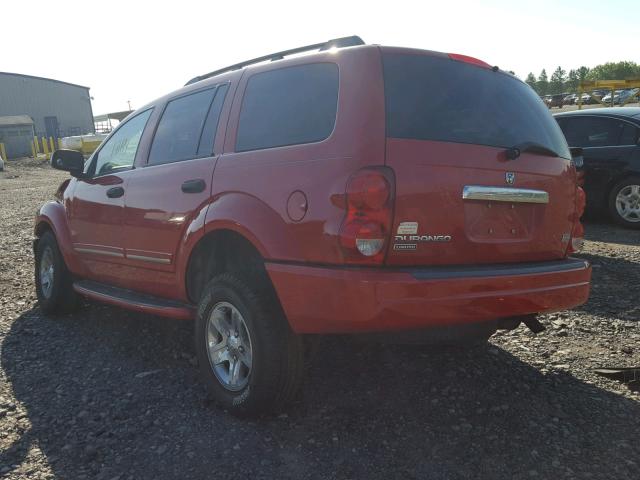 1D4HB58D15F544497 - 2005 DODGE DURANGO LI RED photo 3